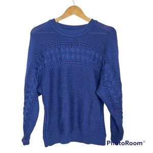 Stitches & Stripes Royal Blue Cable Knit Crewneck Sweater‎ Small